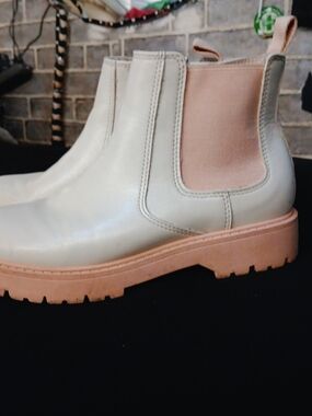 wonder nation Cream and Pink Chelsea Ankle Boots for Kids